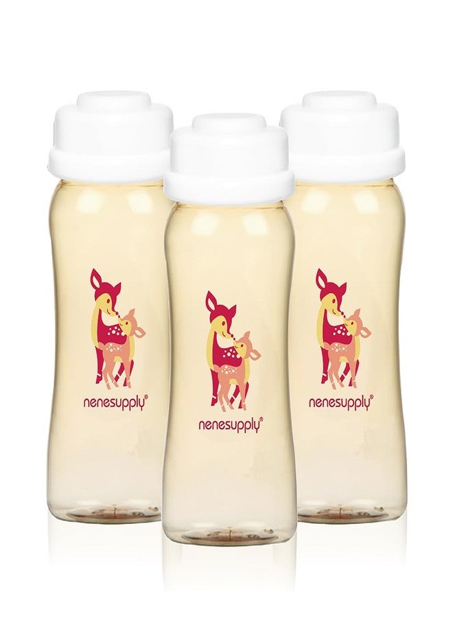 نينس سابلاي زجاجات تخزين حليب الثدي من نينيسبلاي، سعة 330 مل (11 أونصة)، 3 قطع، ذات فوهة واسعة، مصنوعة من مادة البولي بروبيلين سوربات (PPSU). تُستخدم مع مضخات الثدي سبيكترا S1 وS2. استبدل قرص إحكام غلق زجاجات سبيكترا لتجميع حليب الثدي. - Image 1